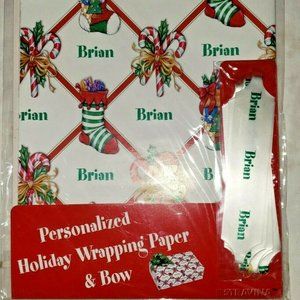Vintage Holiday Christmas Wrapping Paper Brian